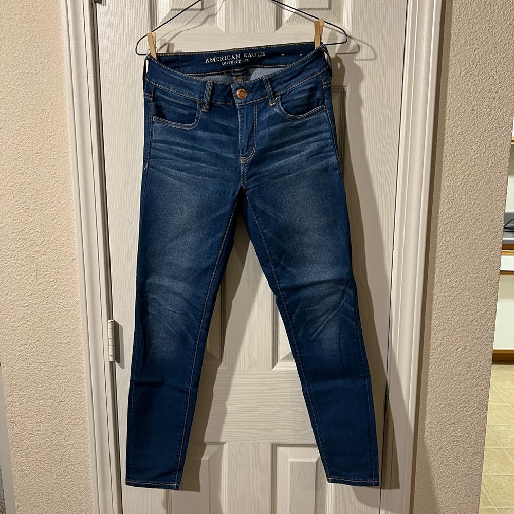 American Eagle Super Stretch X blue jeggings